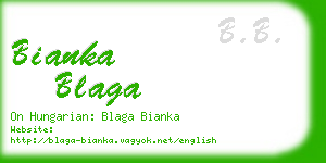 bianka blaga business card